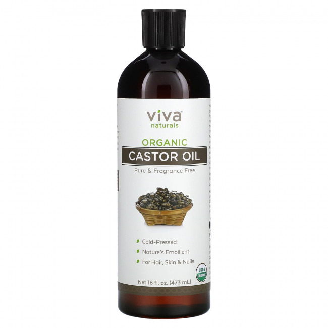 Viva Naturals, органическое касторовое масло, 473 мл (16 жидк. унций) Viva Naturals, органическое касторовое масло, 473 мл (16 жидк. унций)