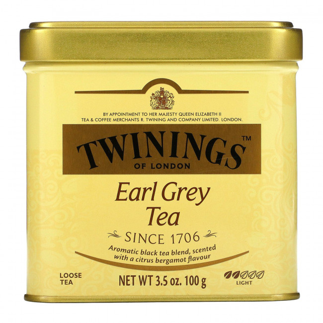 Twinings, Earl Grey, листовой чай, 100 г (3,53 унции) Twinings, Earl Grey, листовой чай, 100 г (3,53 унции)