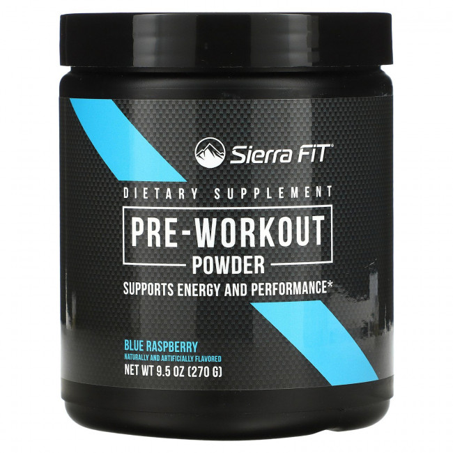 Sierra Fit, предтренировочная добавка в порошке, со вкусом голубой малины, 270 г (9,5 унции) Sierra Fit, предтренировочная добавка в порошке, со вкусом голубой малины, 270 г (9,5 унции)