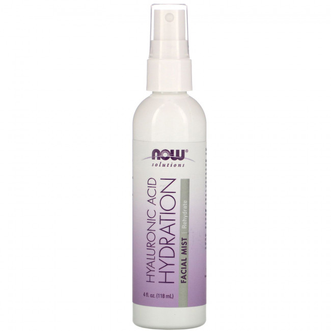 NOW Foods, Solutions, увлажняющий спрей для лица с гиалуроновой кислотой, 118 мл (4 жидк. Унции) NOW Foods, Solutions, увлажняющий спрей для лица с гиалуроновой кислотой, 118 мл (4 жидк. Унции)