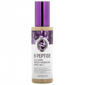 Enough, 8 пептидов, тональная основа Full Cover Perfect, SPF 50+ PA +++, # 21, 100 г (3,53 унции)