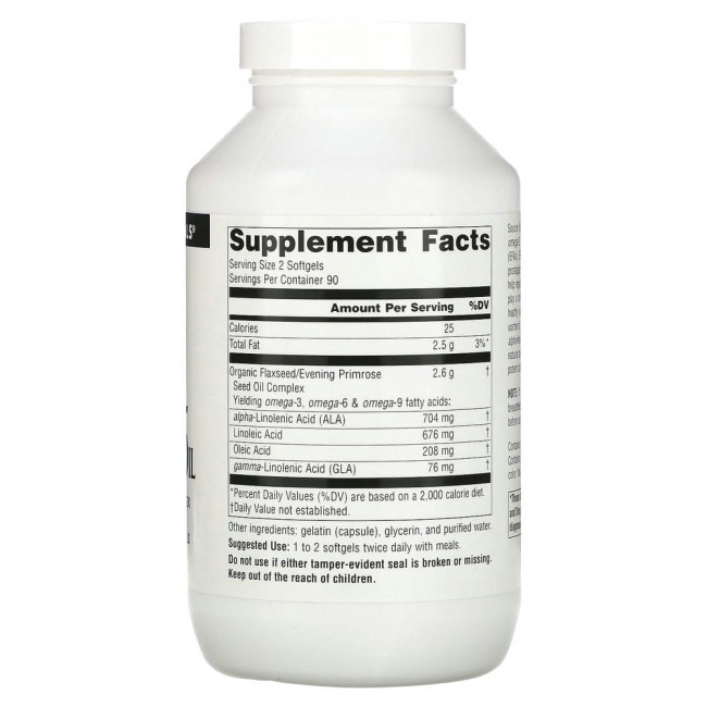Source Naturals, Льняное масло и масло примулы вечерней, 1300 мг, 180 капсул Source Naturals, Льняное масло и масло примулы вечерней, 1300 мг, 180 капсул