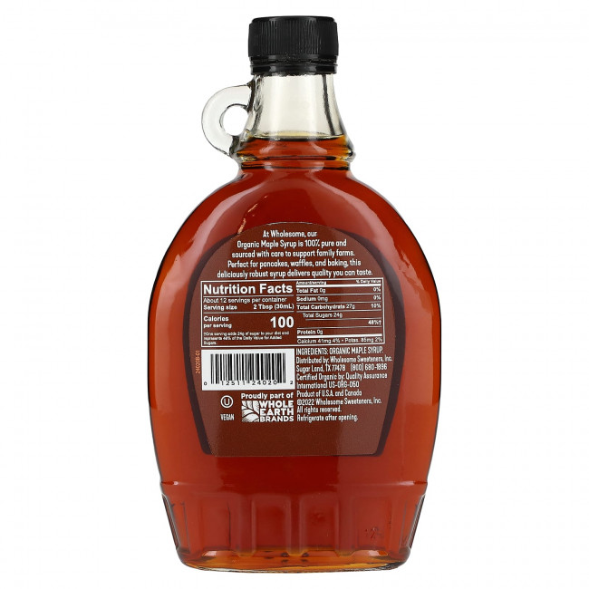 Wholesome Sweeteners, Organic Maple Syrup, Dark, 12 fl oz (355 ml) Wholesome Sweeteners, Organic Maple Syrup, Dark, 12 fl oz (355 ml)
