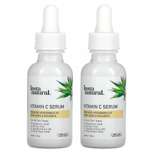 InstaNatural, набор для ухода за кожей, сыворотка с витамином С, 2 упаковки, каждая по 30 мл (1 жидк. унция)