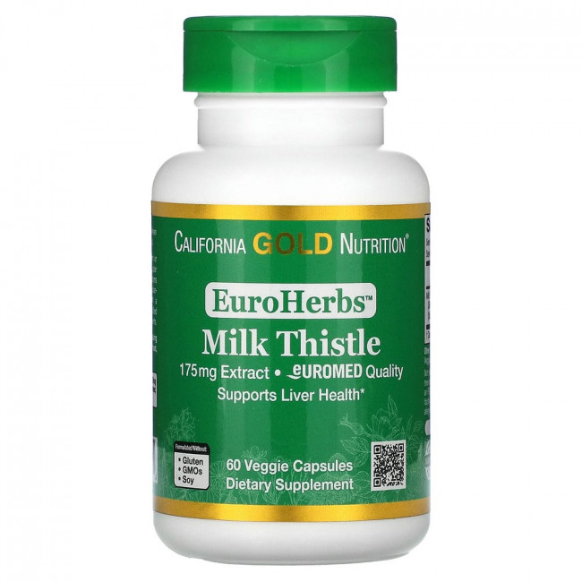 California Gold Nutrition, EuroHerbs, экстракт расторопши, европейское качество, 175 мг, 60 растительных капсул