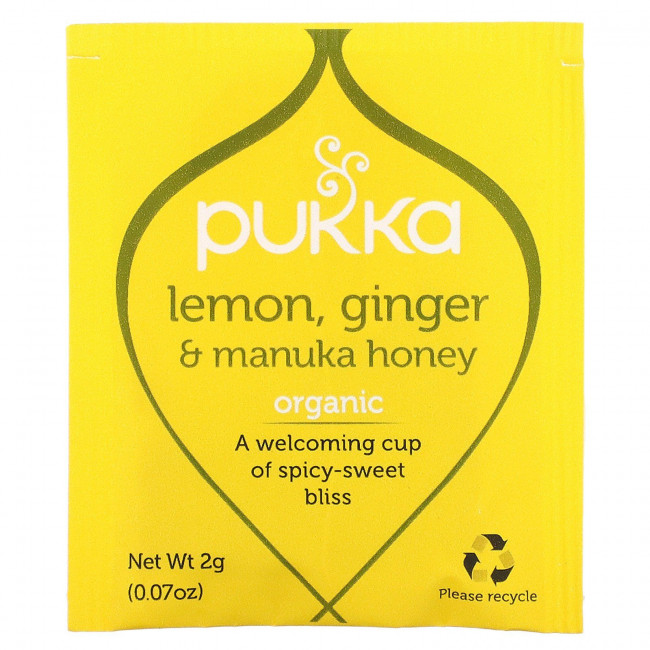 Pukka Herbs, Lemon Ginger & Munka Honey Tea, 20 Herbal Tea Sachets, 0.07 oz (2 g) Each Pukka Herbs, Lemon Ginger & Munka Honey Tea, 20 Herbal Tea Sachets, 0.07 oz (2 g) Each