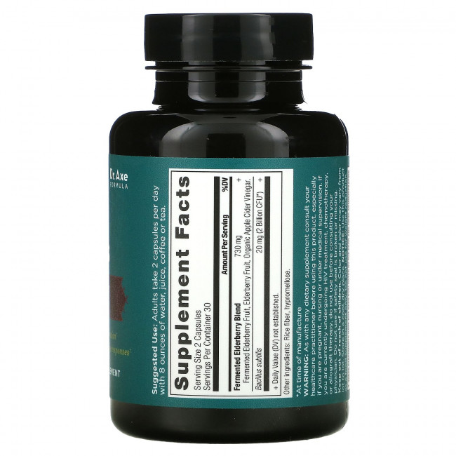 Dr. Axe / Ancient Nutrition, Ancient Herbals, Бузина + пробиотики, 60 капсул Dr. Axe / Ancient Nutrition, Ancient Herbals, Бузина + пробиотики, 60 капсул