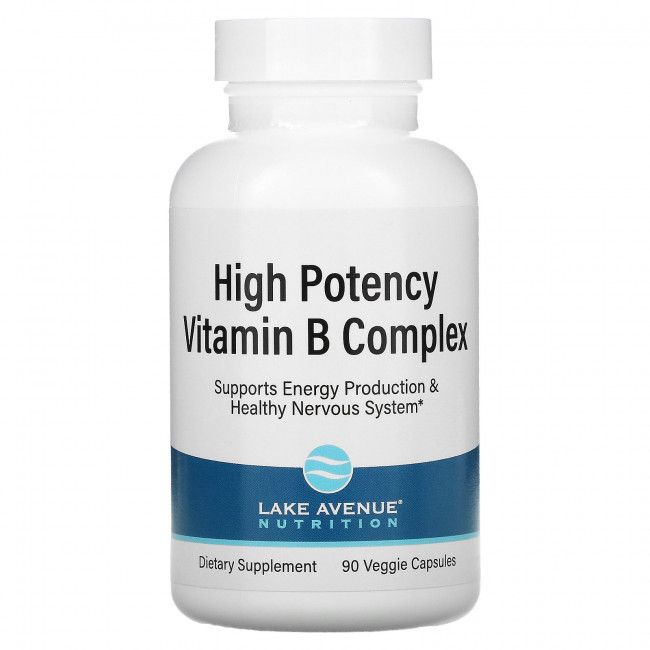 Lake Avenue Nutrition, комплекс витаминов группы B высокой эффективности действия, 90 вегетарианских капсул Lake Avenue Nutrition, комплекс витаминов группы B высокой эффективности действия, 90 вегетарианских капсул