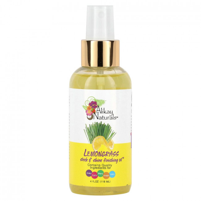 Alikay Naturals, Лемонграсс, масло для придания гладкости и блеска, 118 мл (4 жидк. Унции)