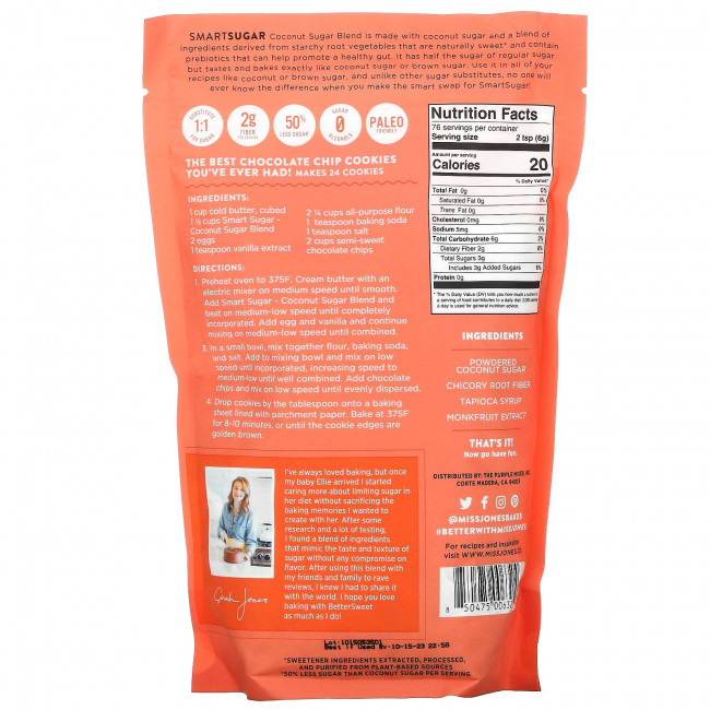 Miss Jones Baking Co, SmartSugar, смесь кокосового сахара, 454 г (16 унций) Miss Jones Baking Co, SmartSugar, смесь кокосового сахара, 454 г (16 унций)