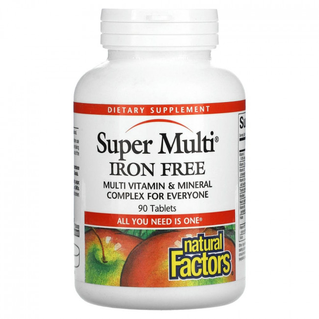Natural Factors, Супермультивитамин, без железа, 90 таблеток