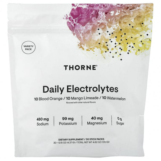 Thorne, ежедневные электролиты, набор разных вкусов, 30 пакетиков по 4,37 г (0,15 унции) Thorne, ежедневные электролиты, набор разных вкусов, 30 пакетиков по 4,37 г (0,15 унции)