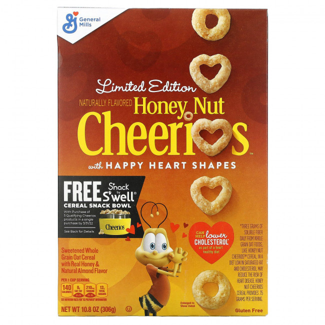 General Mills, Cheerios с орехами и медом, 10,8 унции (306 г) General Mills, Cheerios с орехами и медом, 10,8 унции (306 г)