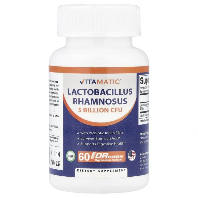 Vitamatic, Lactobacillus rhamnosus, 60 капсул с гипромеллозой DRcaps®
