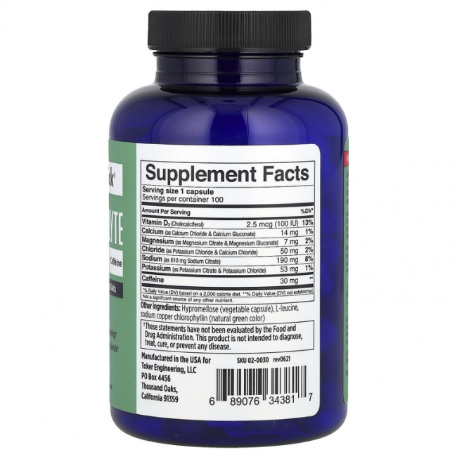SaltStick, Electrolyte Caps Plus Caffeine, 100 Vegetarian Capsules SaltStick, Electrolyte Caps Plus Caffeine, 100 Vegetarian Capsules