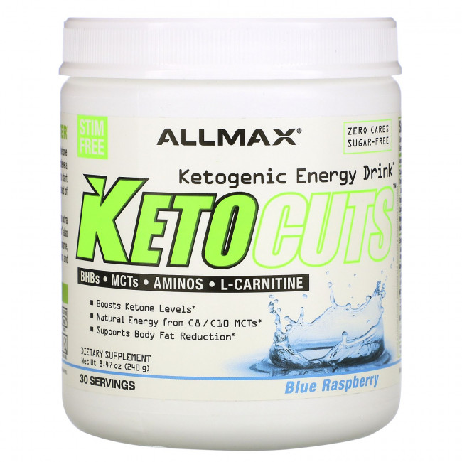 ALLMAX Nutrition, KetoCuts, кетогенный энергетический напиток, голубая малина, 240 г (8,47 унции) ALLMAX Nutrition, KetoCuts, кетогенный энергетический напиток, голубая малина, 240 г (8,47 унции)