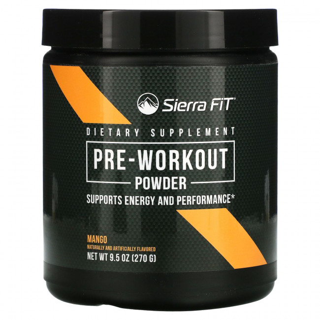Sierra Fit, предтренировочная добавка в порошке, со вкусом манго, 270 г (9,5 унции) Sierra Fit, предтренировочная добавка в порошке, со вкусом манго, 270 г (9,5 унции)