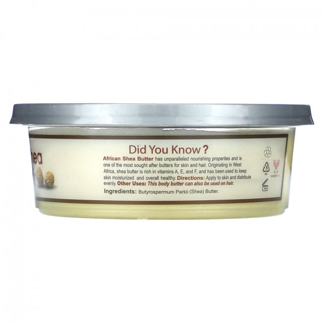 Okay Pure Naturals, Масло африканского ши для кожи и волос, гладкий белый, 212 г (7,5 унции)