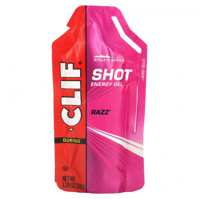 Clif Bar, Энергетический гель Shot, Razz, 24 пакета, весом 34 г (1,20 унции) каждый Clif Bar, Энергетический гель Shot, Razz, 24 пакета, весом 34 г (1,20 унции) каждый