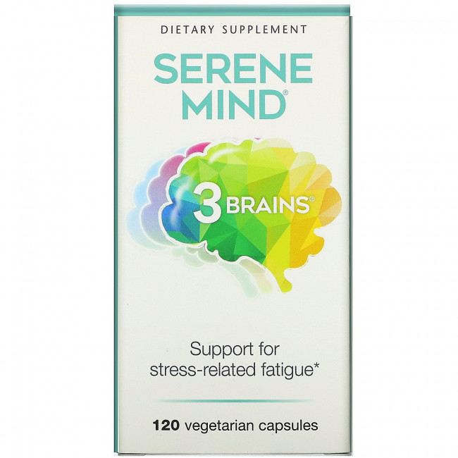 Natural Factors, 3 Brains, Serene Mind, 120 вегетарианских капсул Natural Factors, 3 Brains, Serene Mind, 120 вегетарианских капсул