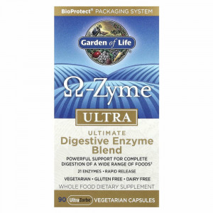 Garden of Life, O-Zyme ультра, наилучший комплекс пищеварительных ферментов, 90 растительных капсул Garden of Life, O-Zyme ультра, наилучший комплекс пищеварительных ферментов, 90 растительных капсул