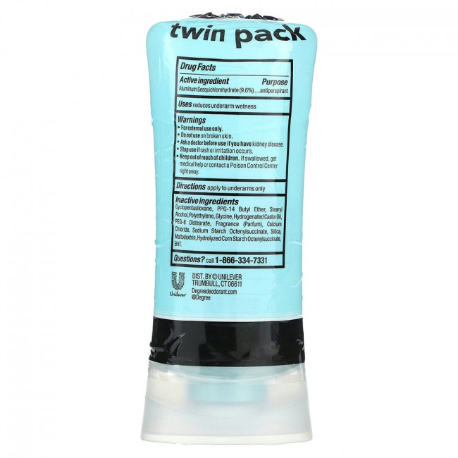 Degree, UltraClear, Antiperspirant Deodorant, Black + White, 2 Pack, 2.6 oz (74 g) Each