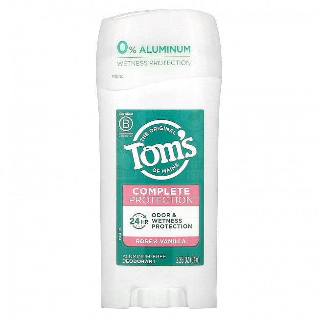 Tom's of Maine, Дезодорант без алюминия, роза и ваниль, 64 г (2,25 унции) Tom's of Maine, Дезодорант без алюминия, роза и ваниль, 64 г (2,25 унции)
