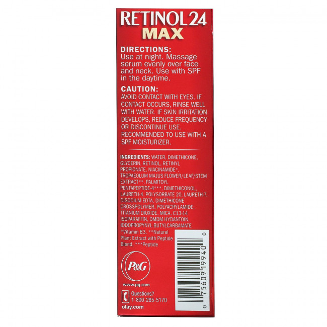 Olay, Regenerist, ретинол 24, ночная сыворотка, без отдушек, 40 мл (1,3 жидк. Унции) Olay, Regenerist, ретинол 24, ночная сыворотка, без отдушек, 40 мл (1,3 жидк. Унции)