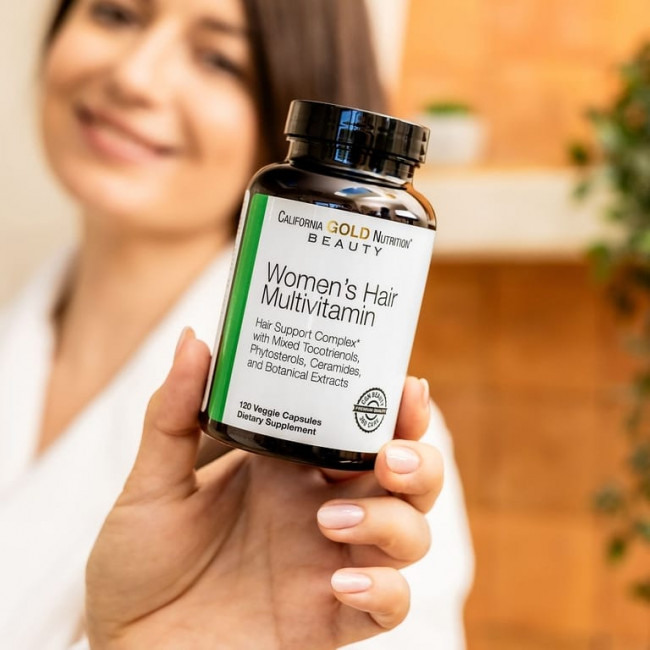 California Gold Nutrition, Beauty, женские мультивитамины для волос, 120 растительных капсул California Gold Nutrition, Beauty, женские мультивитамины для волос, 120 растительных капсул