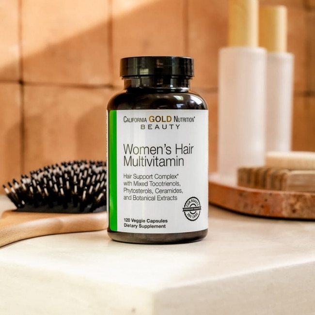 California Gold Nutrition, Beauty, женские мультивитамины для волос, 120 растительных капсул California Gold Nutrition, Beauty, женские мультивитамины для волос, 120 растительных капсул