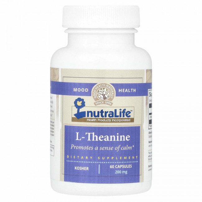 NutraLife, L-теанин, 200 мг, 60 капсул NutraLife, L-теанин, 200 мг, 60 капсул