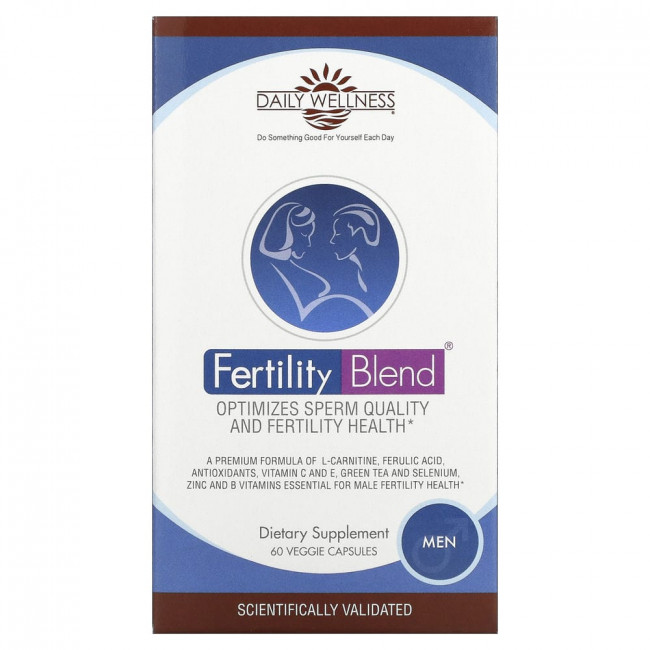 Daily Wellness Company, Ferility Blend, для мужчин, 60 растительных капсул Daily Wellness Company, Ferility Blend, для мужчин, 60 растительных капсул