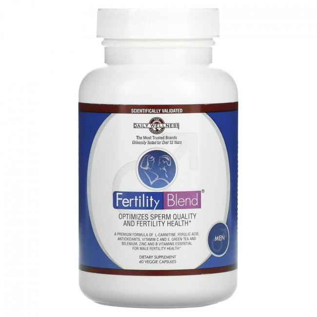 Daily Wellness Company, Ferility Blend, для мужчин, 60 растительных капсул Daily Wellness Company, Ferility Blend, для мужчин, 60 растительных капсул