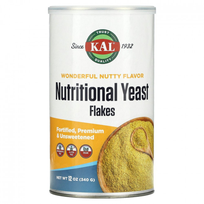 KAL, Nutritional, дрожжевые хлопья, несладкие, 340 г (12 унций) KAL, Nutritional, дрожжевые хлопья, несладкие, 340 г (12 унций)