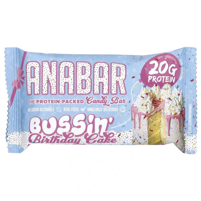 The Anabar, The Protein-Packed Candy Bar, Bussin 'Birthday Cake, 12 батончиков, 68 г (2,39 унции) The Anabar, The Protein-Packed Candy Bar, Bussin 'Birthday Cake, 12 батончиков, 68 г (2,39 унции)