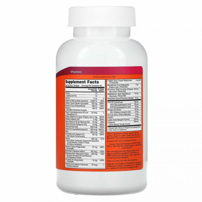 NOW Foods, пренатальный гель с ДГК, 180 капсул NOW Foods, пренатальный гель с ДГК, 180 капсул