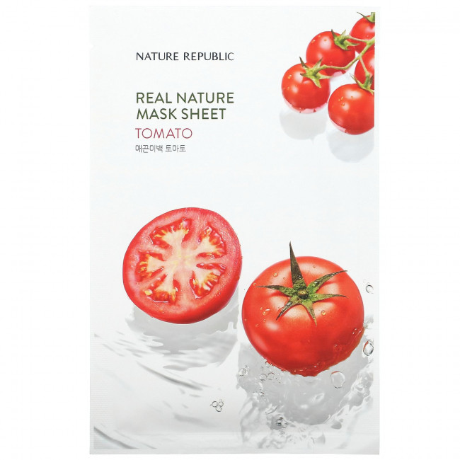 Nature Republic, Real Nature Beauty Mask Sheet, с томатами, 1 тканевая маска, 23 мл (0,77 жидк. Унции) Nature Republic, Real Nature Beauty Mask Sheet, с томатами, 1 тканевая маска, 23 мл (0,77 жидк. Унции)