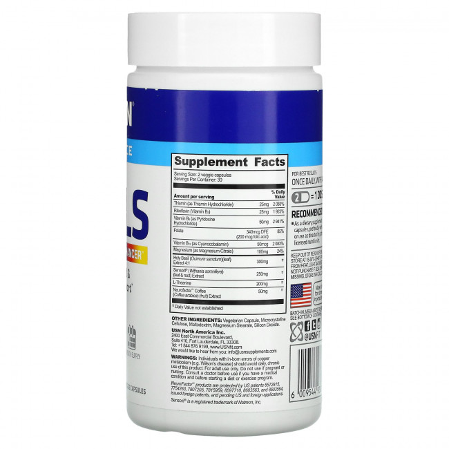 USN North America, Inc., FEELS - Mood & Mind Enhancer, 60 растительных капсул USN North America, Inc., FEELS - Mood & Mind Enhancer, 60 растительных капсул