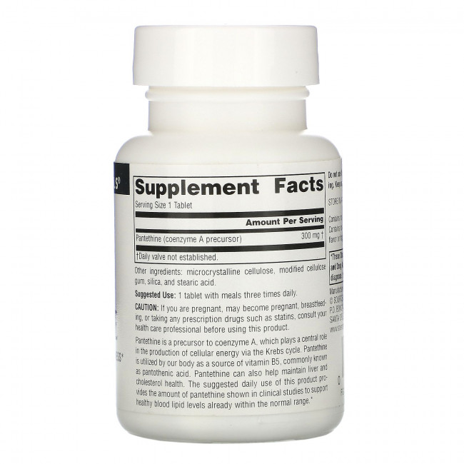 Source Naturals, Пантетин, 300 мг, 30 таблеток Source Naturals, Пантетин, 300 мг, 30 таблеток