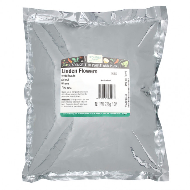 Frontier Co-op, Цветки липы с прицветниками, отборные, целые, 226 г (8 унций) Frontier Co-op, Цветки липы с прицветниками, отборные, целые, 226 г (8 унций)