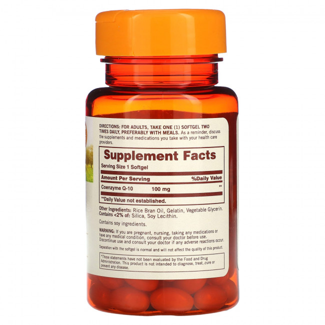 Sundown Naturals, Co Q-10, 100 мг, 40 мягких таблеток