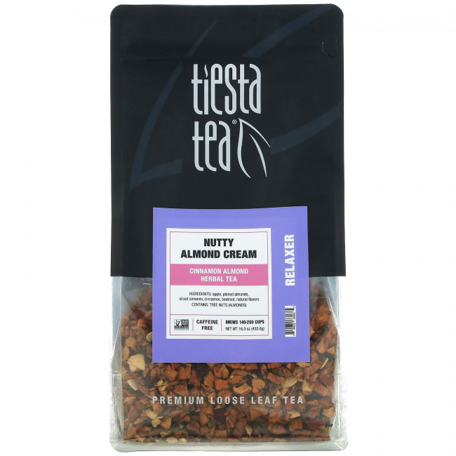 Tiesta Tea Company, Рассыпчатый чай премиального качества, крем с ореховым миндалем, без кофеина, 453,6 г (16,0 унции) Tiesta Tea Company, Рассыпчатый чай премиального качества, крем с ореховым миндалем, без кофеина, 453,6 г (16,0 унции)