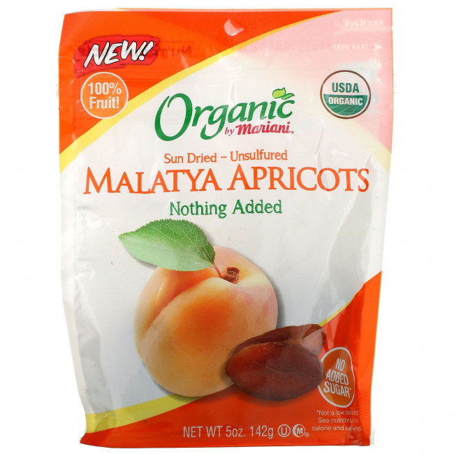 Mariani Dried Fruit, Органические сушеные на солнце - несульфидные, абрикосы малатья, 142 г (5 унций) Mariani Dried Fruit, Органические сушеные на солнце - несульфидные, абрикосы малатья, 142 г (5 унций)
