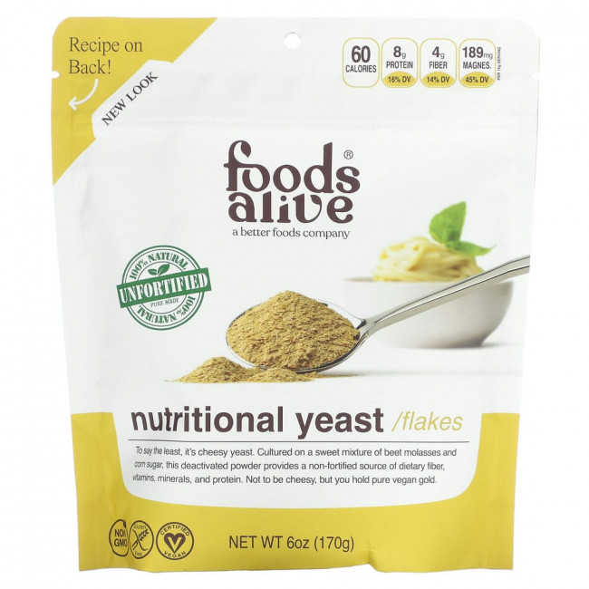 Foods Alive, суперфуд, необогащенные пищевые дрожжи, 170 г (6 унций) Foods Alive, суперфуд, необогащенные пищевые дрожжи, 170 г (6 унций)