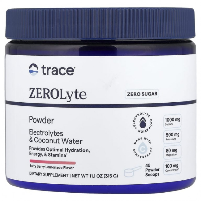 Trace, ZEROLyte Powder, лимонад с солеными ягодами, 315 г (11,1 унции) Trace, ZEROLyte Powder, лимонад с солеными ягодами, 315 г (11,1 унции)