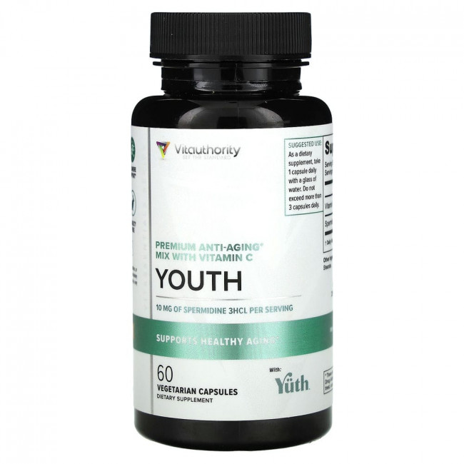 Vitauthority, Youth, Premium Anti-Aging Mix with Vitamin C, 60 Vegetarian Capsules