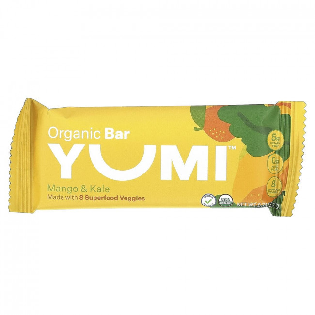 Yumi, Organic Bar, Toddler, Mango & Kale, 5 Bars, 0.74 oz (21 g) Each