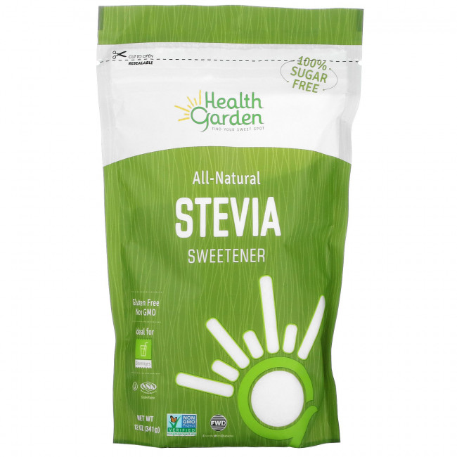 Health Garden, Полностью натуральный подсластитель на основе стевии, 12 унций (341 г) Health Garden, Полностью натуральный подсластитель на основе стевии, 12 унций (341 г)