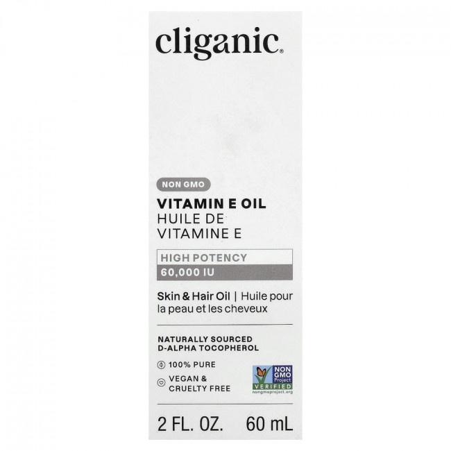 Cliganic, 100% чистое масло витамина Е, 60 000 МЕ, 60 мл (2 жидких унции) Cliganic, 100% чистое масло витамина Е, 60 000 МЕ, 60 мл (2 жидких унции)