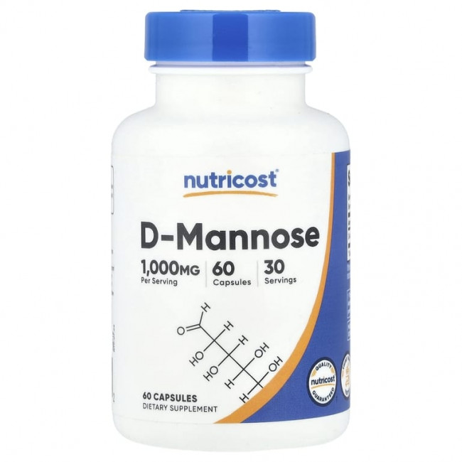Nutricost, D-манноза, 60 капсул (500 мг на капсулу)